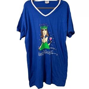 Vintage 90s Wine Princess Emerson Street Sleep Shirt Blue L/XL